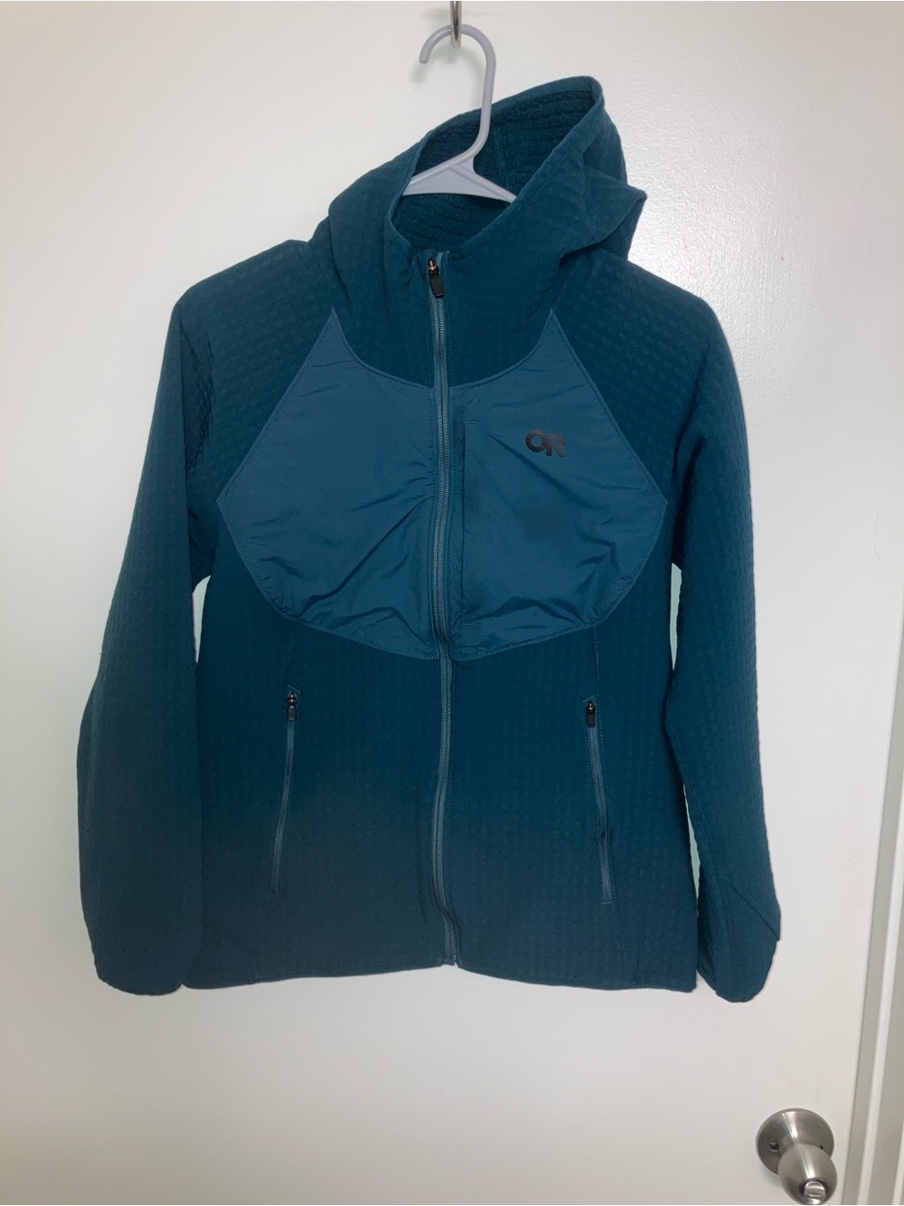 Outdoor Research Women’s Vigor Fleece Hoody Teal Zip-Up Jacket medium